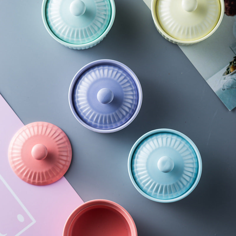 Nouveau bol de cuisson en céramique de style nordique avec couvercle