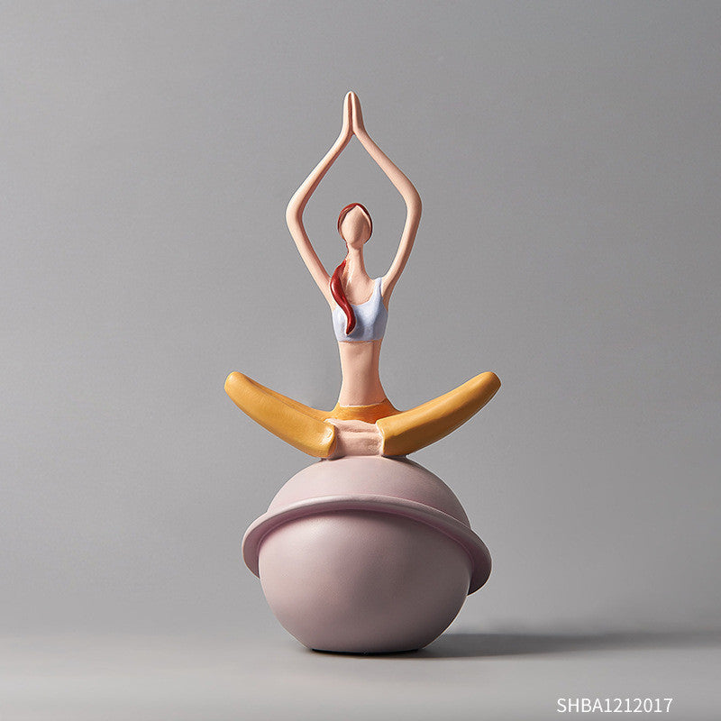 Maison's Modern Ceramic Yoga Girl Figurine