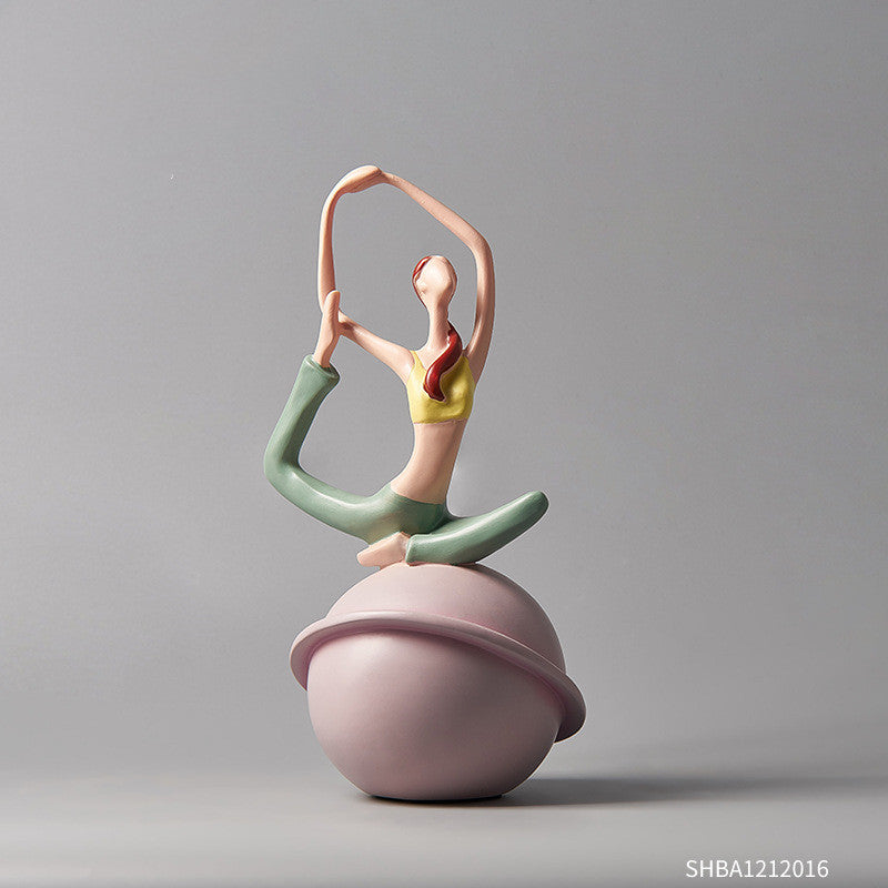 Maison's Modern Ceramic Yoga Girl Figurine