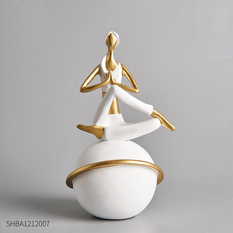 Maison's Modern Ceramic Yoga Girl Figurine