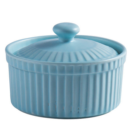 Nouveau bol de cuisson en céramique de style nordique avec couvercle