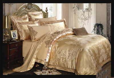 Parure de lit haut de gamme en lin et coton, jacquard de soie glacée, style européen