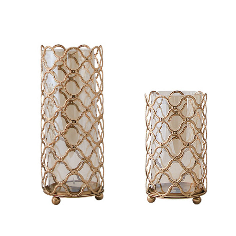 Golden Glass Flower Vase