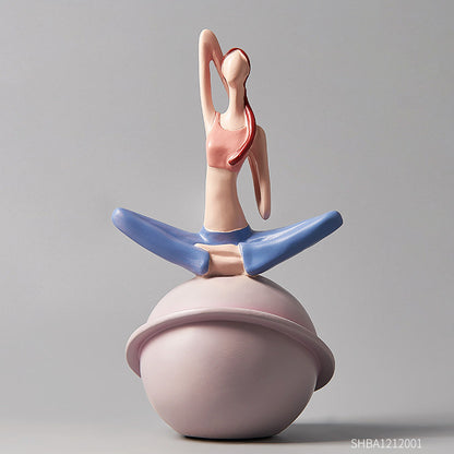 Maison's Modern Ceramic Yoga Girl Figurine