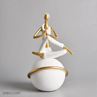 Maison's Modern Ceramic Yoga Girl Figurine